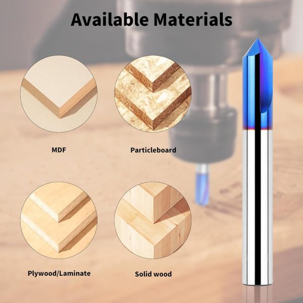 EANOSIC V Groove Router Bits Solid Carbide CNC Engraving Set-3