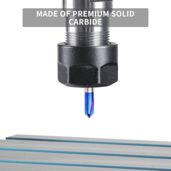 EANOSIC V Groove Router Bits Solid Carbide CNC Engraving Set-4