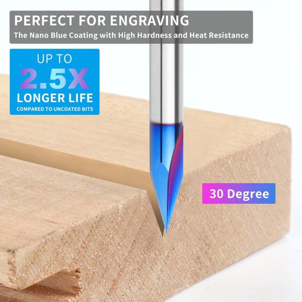 EANOSIC V Groove Router Bits Solid Carbide CNC Engraving Set-2