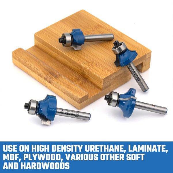 Hiltex Roundover Router Bits Tungsten Carbide Woodworking-4