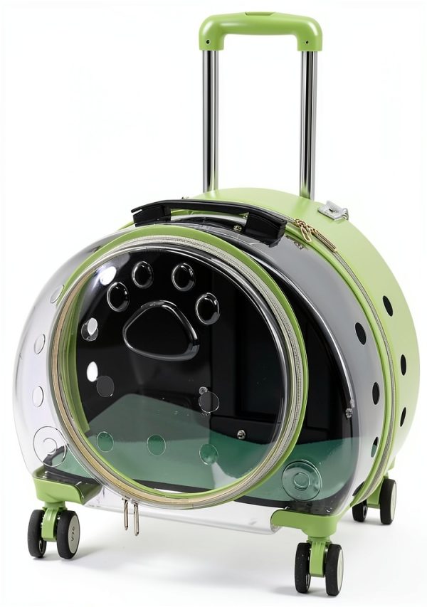 Rolling Cat Carrier Wawuwao Acrylic Travel Bag-1