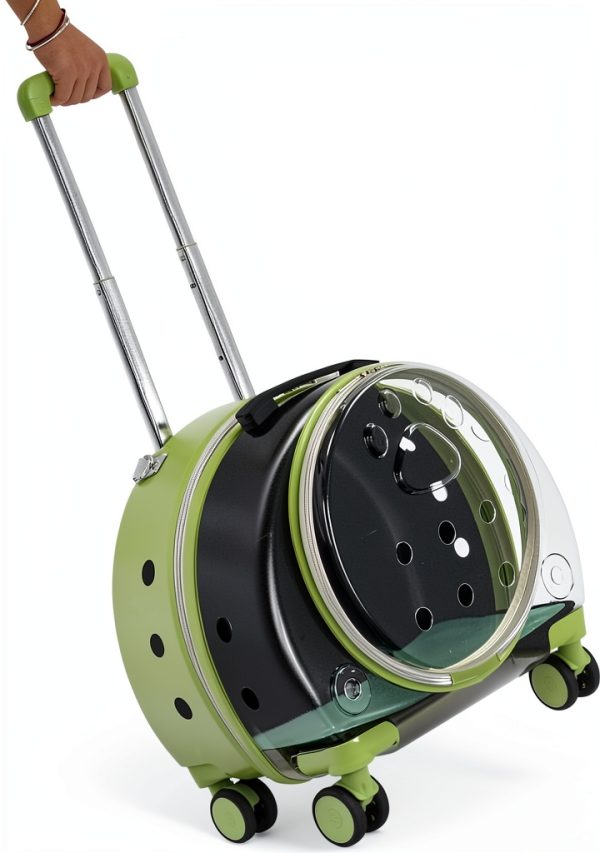 Rolling Cat Carrier Wawuwao Acrylic Travel Bag-3