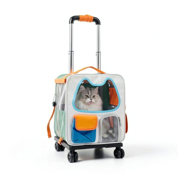 Pvppy Sesaii WB-1 Cat Carrier 4-in-1 Hard‑Sided Backpack with Wheels-6