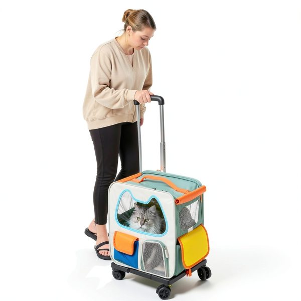Pvppy Sesaii WB-1 Cat Carrier 4-in-1 Hard‑Sided Backpack with Wheels-5