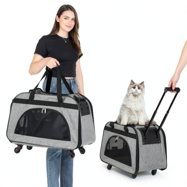Paws Touch Cat Carrier Grey Hard‑Sided Design-3