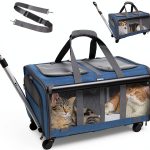 GJEASE Cat Hard Sided Carrier L Model Durable Ventilated Travel Crate-0