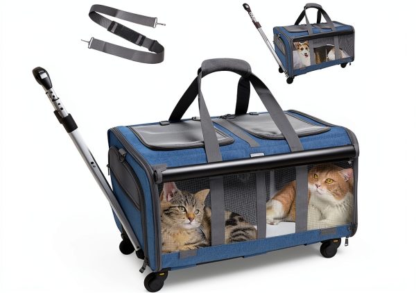 GJEASE Cat Hard Sided Carrier L Model Durable Ventilated Travel Crate-0