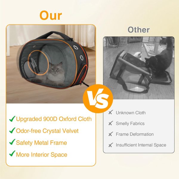 Moysoon Airline Approved Cat Carrier OT24024BO Adjustable Black/Orange-7
