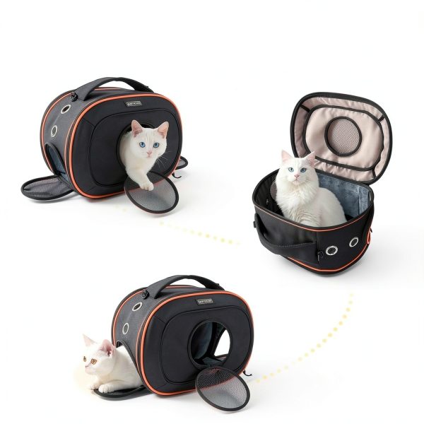 Moysoon Airline Approved Cat Carrier OT24024BO Adjustable Black/Orange-5