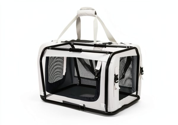 Petseek Extra Large Cat Carrier with Iron Frame Collapsible Design-4