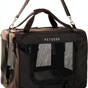 Petseek Extra Large Cat Carrier with Iron Frame Collapsible Design-0