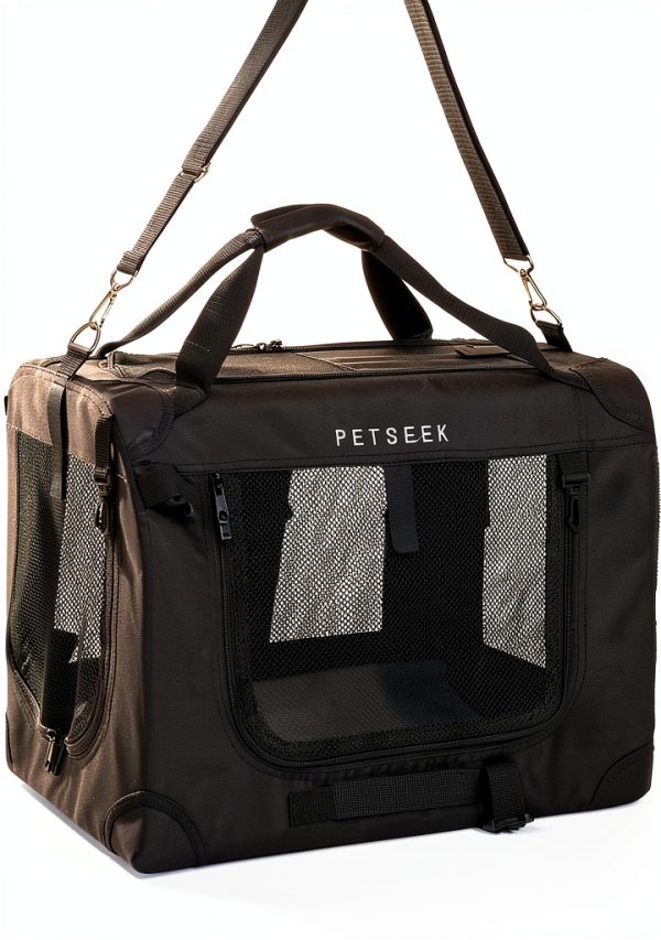 Petseek Extra Large Cat Carrier with Iron Frame Collapsible Design-0
