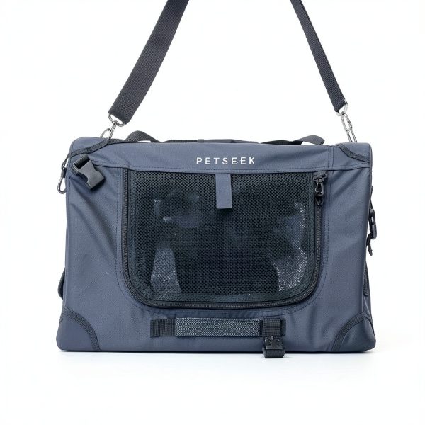 Petseek Extra Large Cat Carrier with Iron Frame Collapsible Design-6