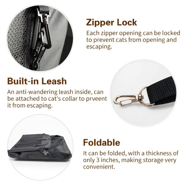 Petseek Extra Large Cat Carrier with Iron Frame Collapsible Design-1