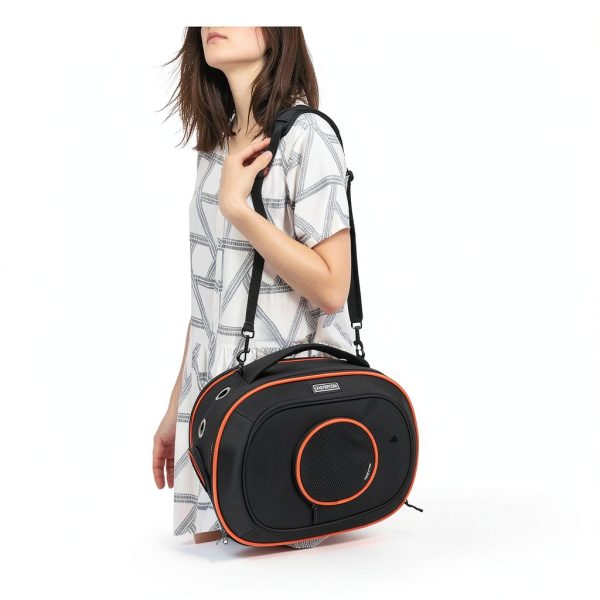 Moysoon Airline Approved Cat Carrier OT24024BO Adjustable Black/Orange-4