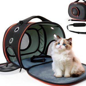 Moysoon Airline Approved Cat Carrier OT24024BO Adjustable Black/Orange-0