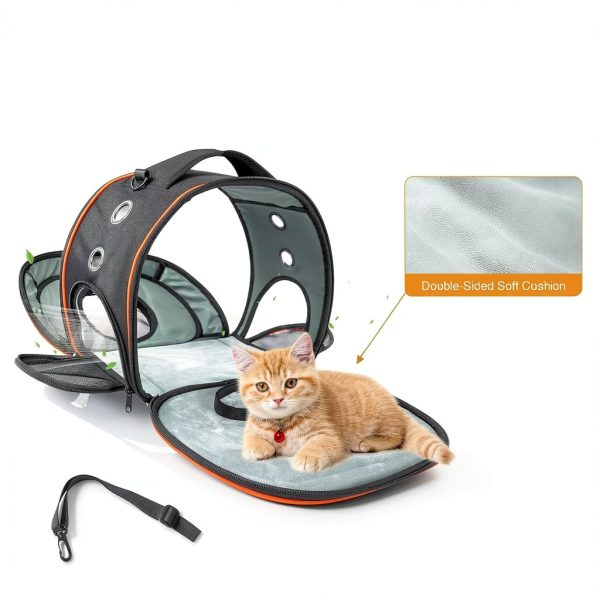 Moysoon Airline Approved Cat Carrier OT24024BO Adjustable Black/Orange-1