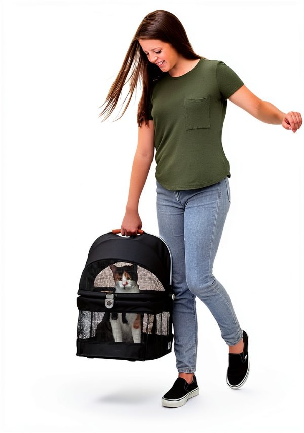 Pet Gear No-Zip View 360 Pet Carrier & Car Seat Onyx 20‑inch Hard-2