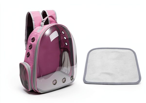 Large Cat Backpack Carrier Vivicreate Transparent Bubble Design Pink-6