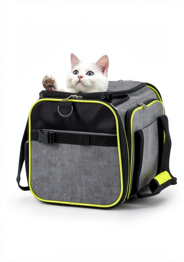 Cat Carrier with Wheels by Feestars Spacious Case for Cats and Dogs-5