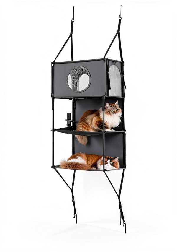 Pet Carrier Pleker 4-in-1 Cat Tree Tower with Door Hanging-2
