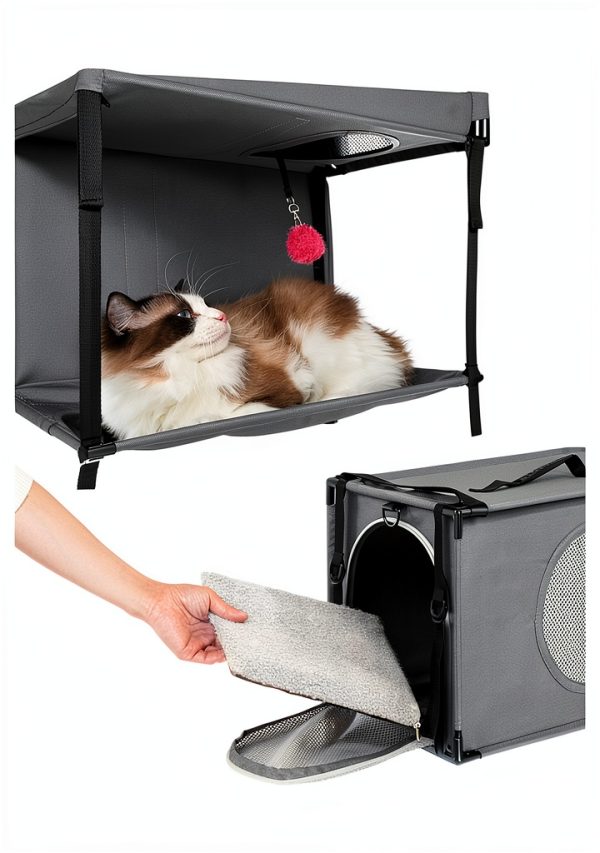 Pet Carrier Pleker 4-in-1 Cat Tree Tower with Door Hanging-4