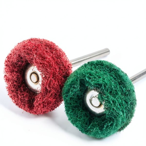 100pcs 1" Abrasive Buffing Wheels for Rotary Tools, Red 320# with-2