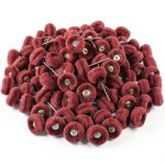 100pcs 1" Abrasive Buffing Wheels for Rotary Tools, Red 320# with-0