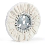 10" Soft Airway Buffing Wheel White Flannel / 5/8'' Arbor Hole/Finish Polish Step for Angle Grinder - 1 PCS-0